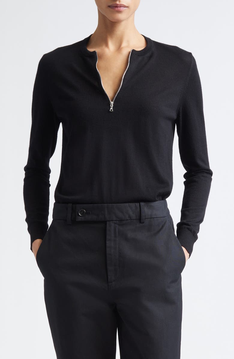 PARTOW Mallory Half Zip Sweater, Main, color, Black