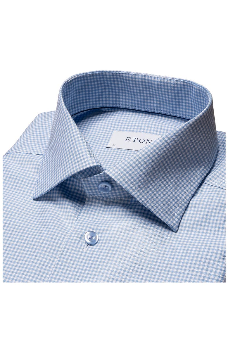 Slim Fit Check Stretch Cotton & Lyocell Shirt, Alternate, color, LT/ PASTEL BLUE