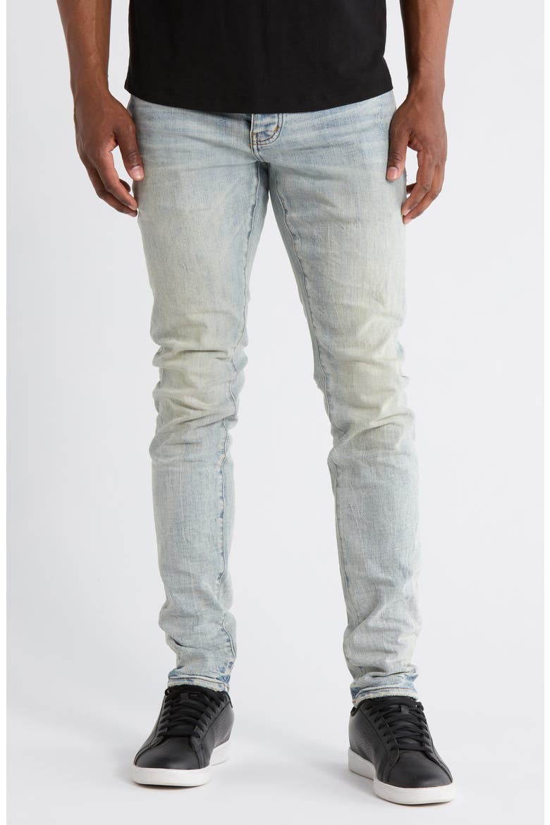 P001 Fade Down Skinny Jeans, Main, color, LIGHT INDIGO
