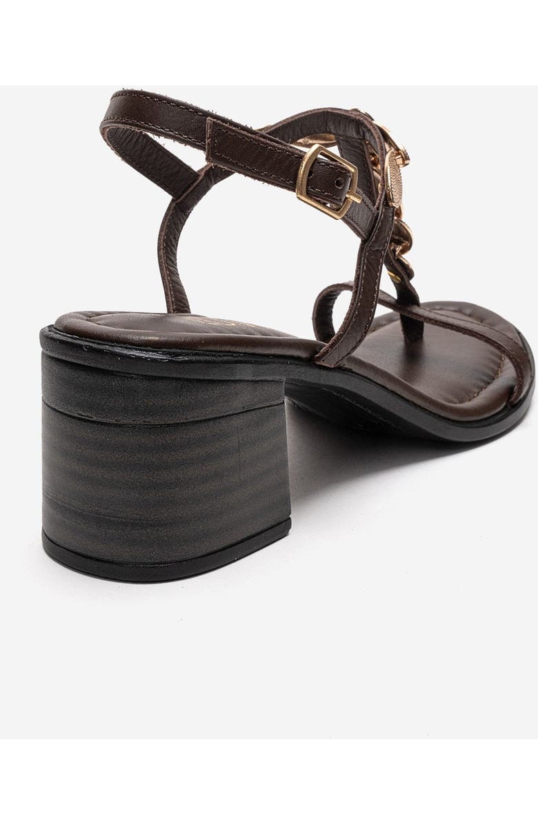 Forever & Always Shoes Serona Leather Block Heel Sandal, Alternate, color, Brown