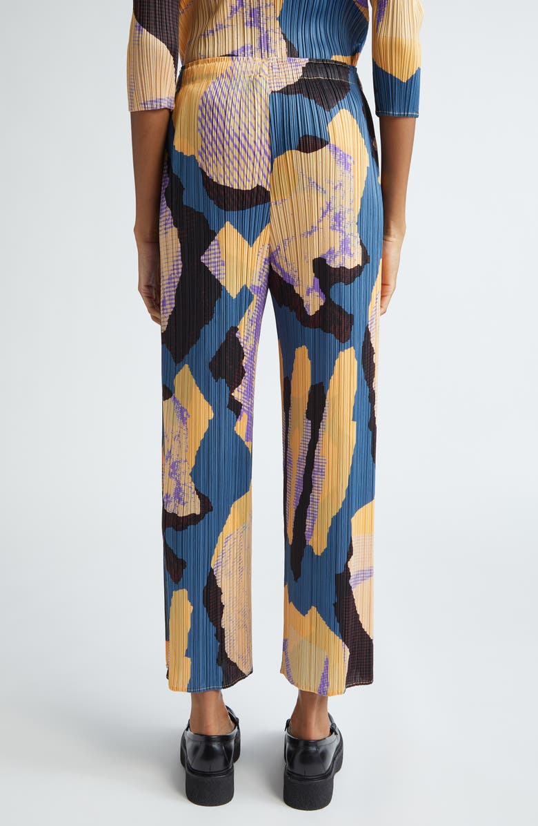 Pleats Please Issey Miyake Meteorite Print Pleated Crop Pants, Alternate, color,