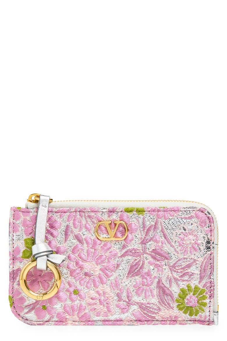 VLOGO Floral Jacquard Coin Purse, Main, color, DUSTY ROSE