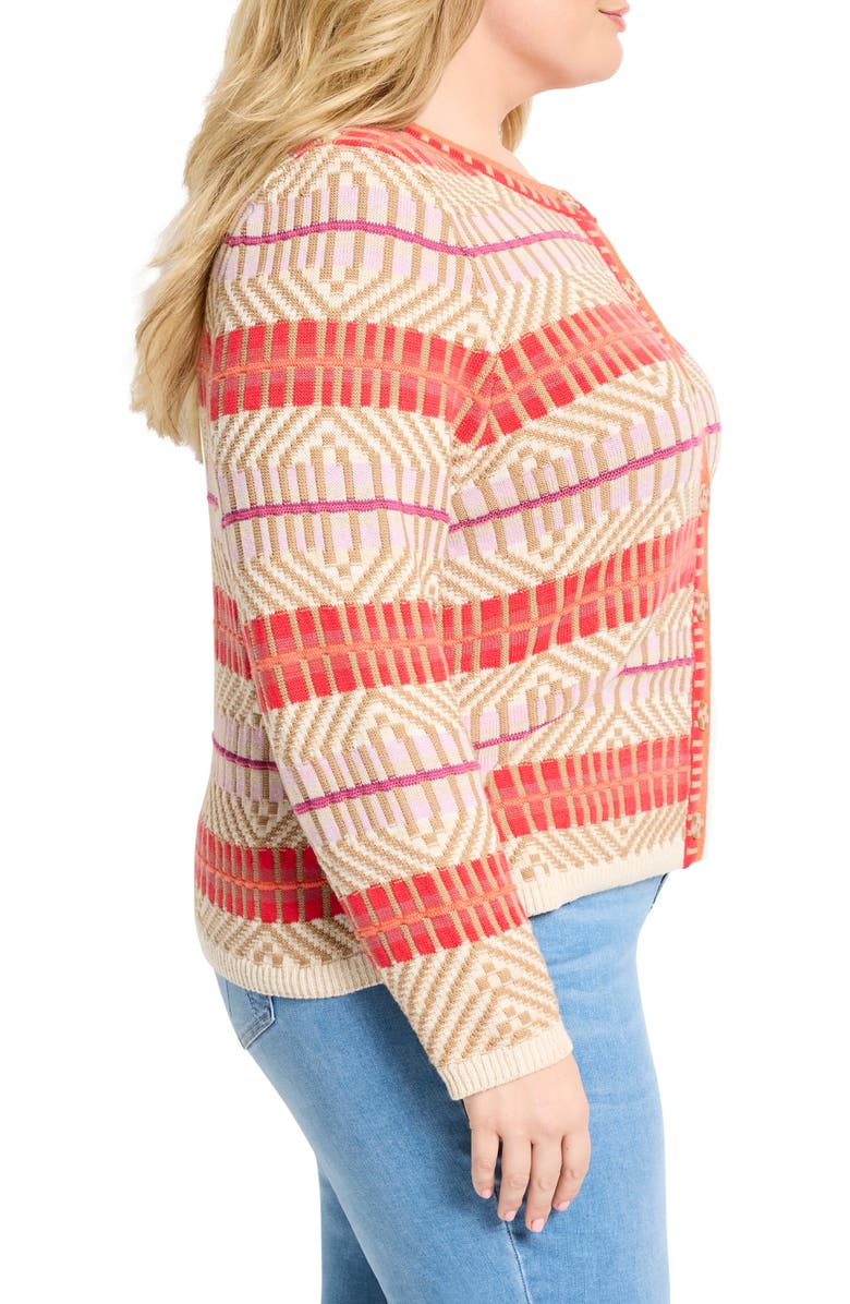 NIC+ZOE Energizer Cotton Blend Cardigan, Alternate, color, Red Multi
