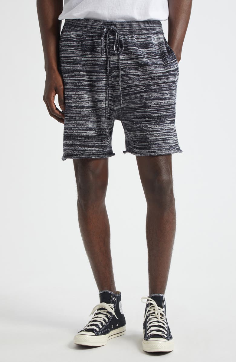 Waste Yarn Project James Space Dye One of a Kind Drawstring Shorts, Main, color, Black Melange