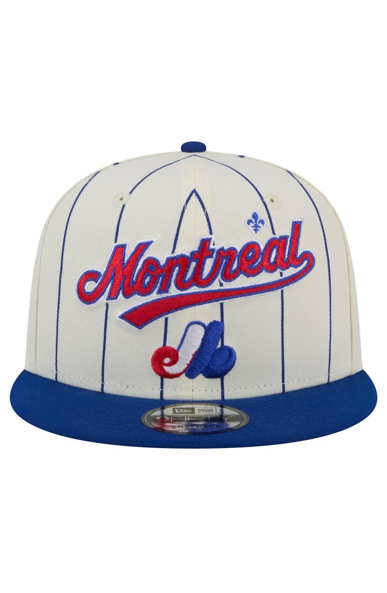 New Era Men's New Era White Montreal Expos Jersey Pinstripe 9FIFTY Snapback Hat, Alternate, color, 