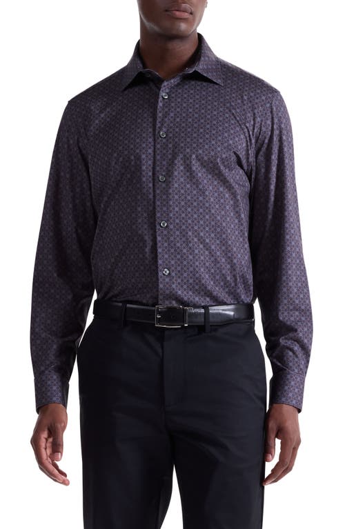 Bugatchi James Ooohcotton® Print Button-up Shirt In Blue