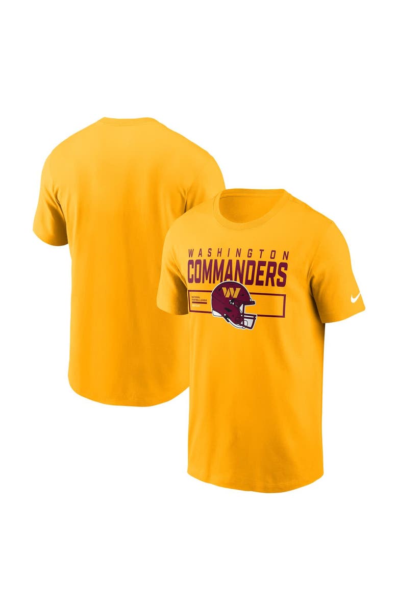 Nike Men's Nike Gold Washington Commanders Primetime Helmet Essential T-Shirt, Alternate, color, Gold