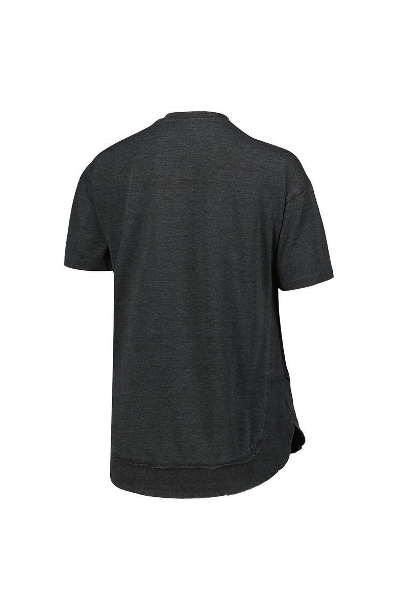 PRESSBOX Women's Pressbox Heathered Black Purdue Boilermakers Arch Poncho T-Shirt, Alternate, color,