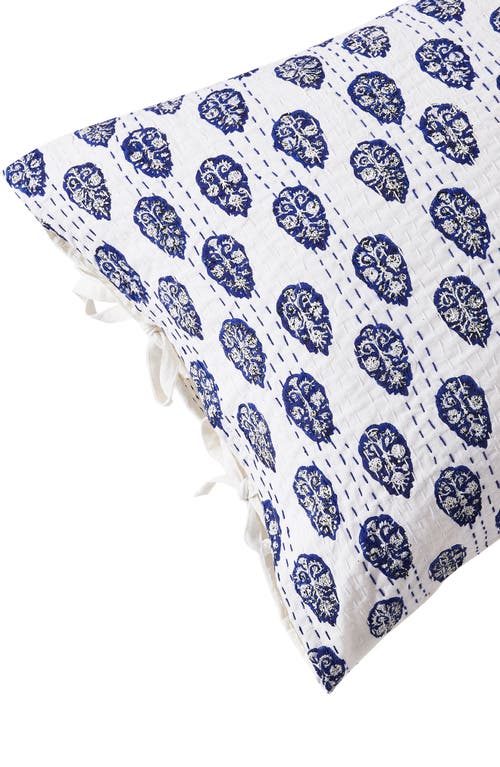 Melange Home Floral Paisley 2-pack Cotton Pick Stitch Shams In Indigo