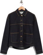 Habitual Curved Hem Denim Shirt Jacket