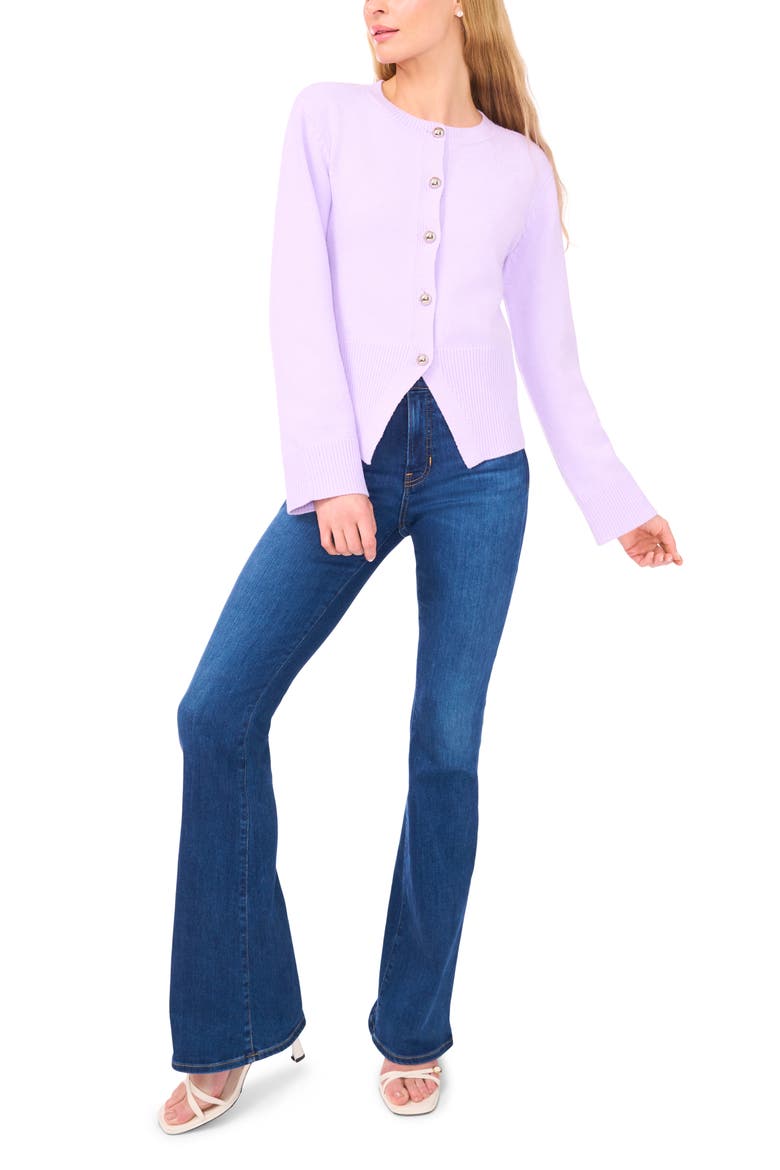 Della Fitted Cardigan, Alternate, color, PERIWINKLE