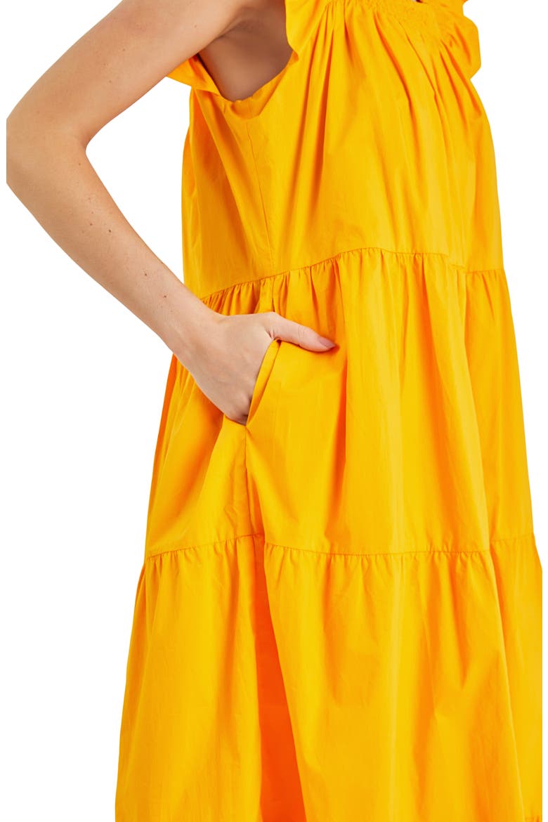 Ruffle Detail Midi Dress, Alternate, color, ORANGE