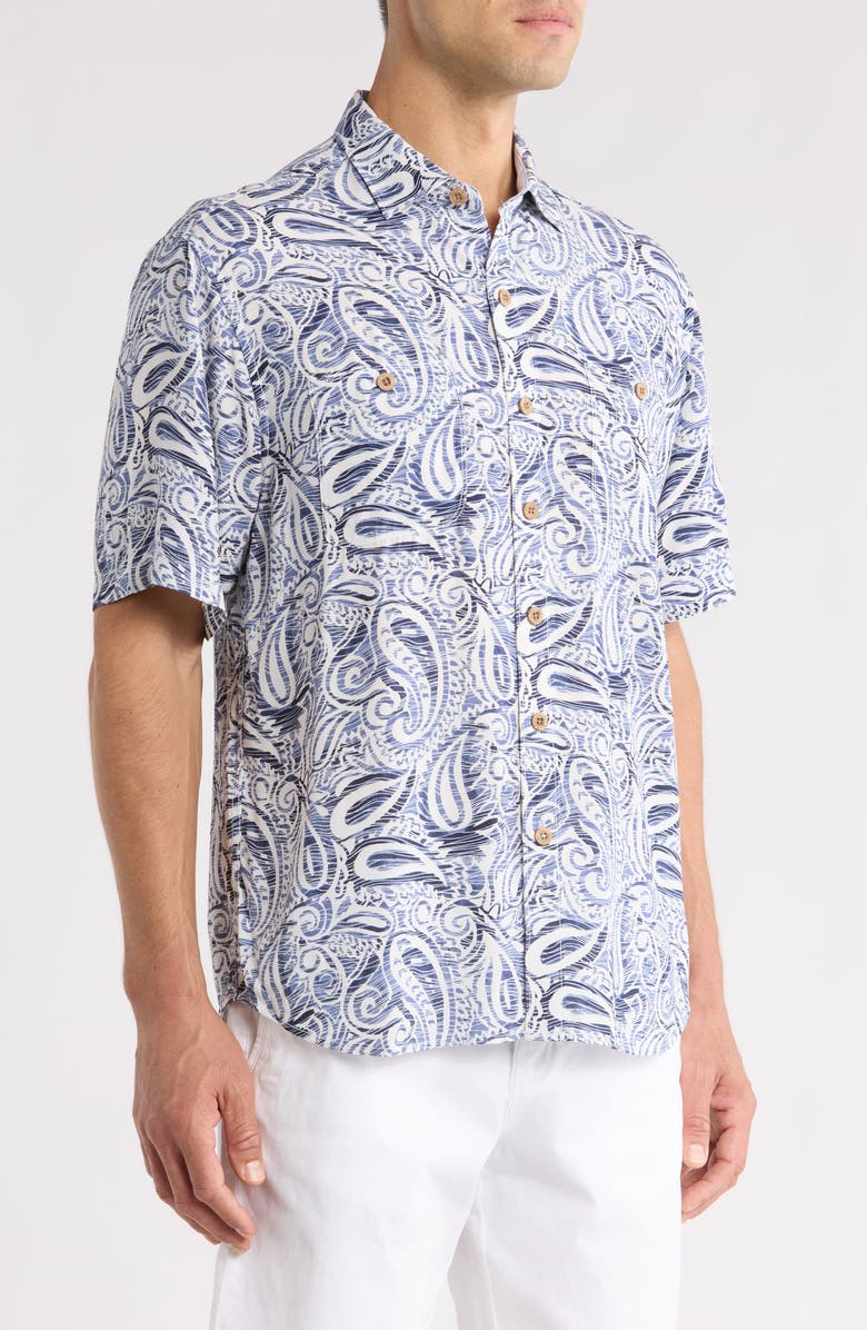 Tommy Bahama Veracruz Cay Sands Short Sleeve Button-Up Shirt, Alternate, color, French Blue