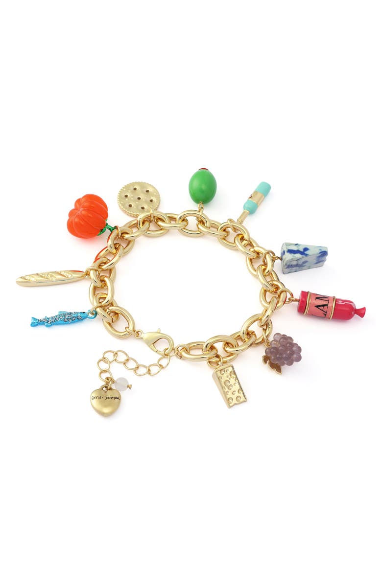 Betsey Johnson Charcuterie Flex Bracelet, Alternate, color, Multi