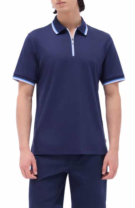 Bugatchi Tipped Quarter Zip Polo
