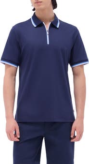 Bugatchi Tipped Quarter Zip Polo