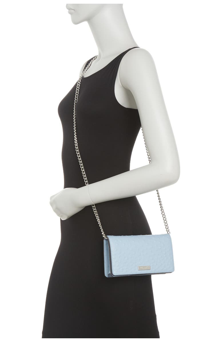 Kate Spade New York crossbody ostrich embossed wallet, Alternate, color, 