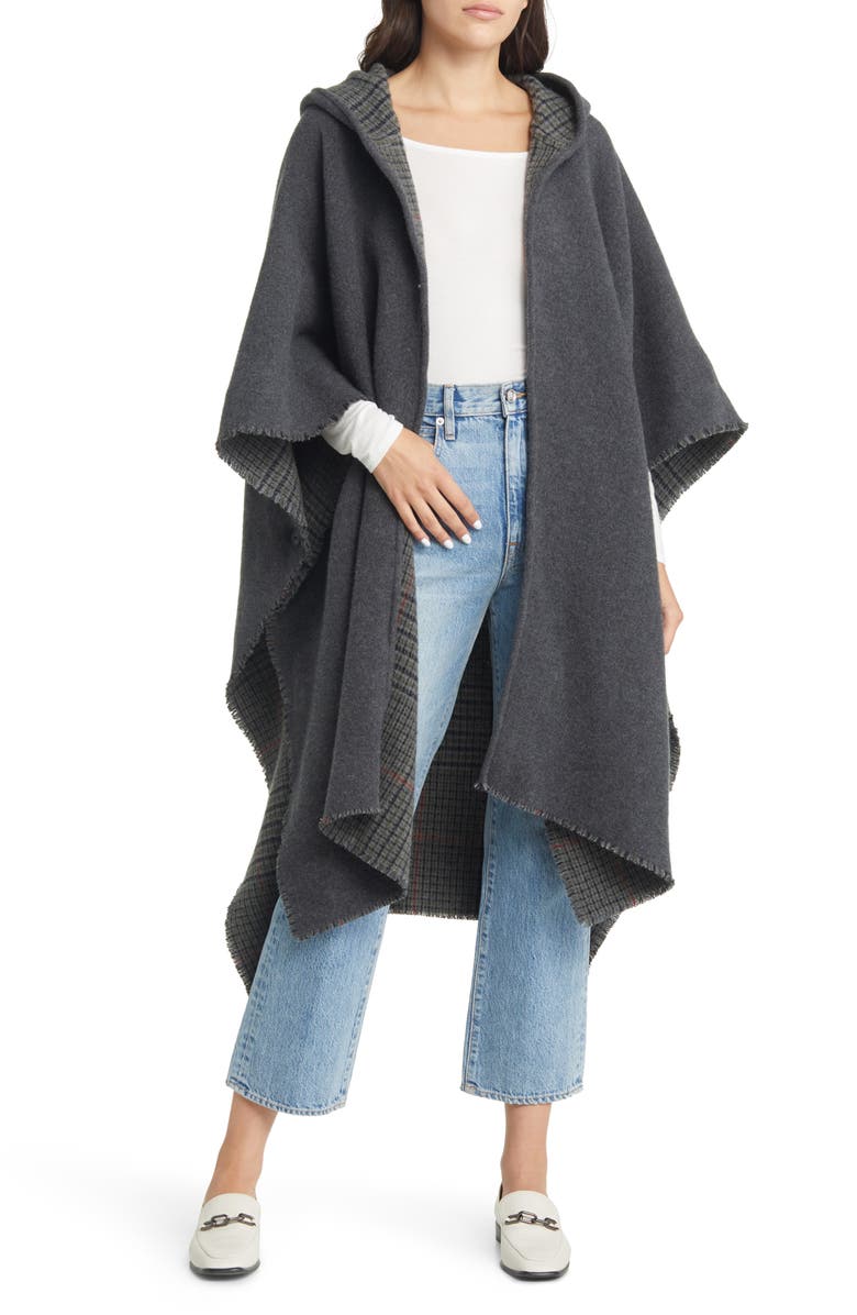 rag & bone Rogue Reversible Long Hooded Poncho, Main, color, 
