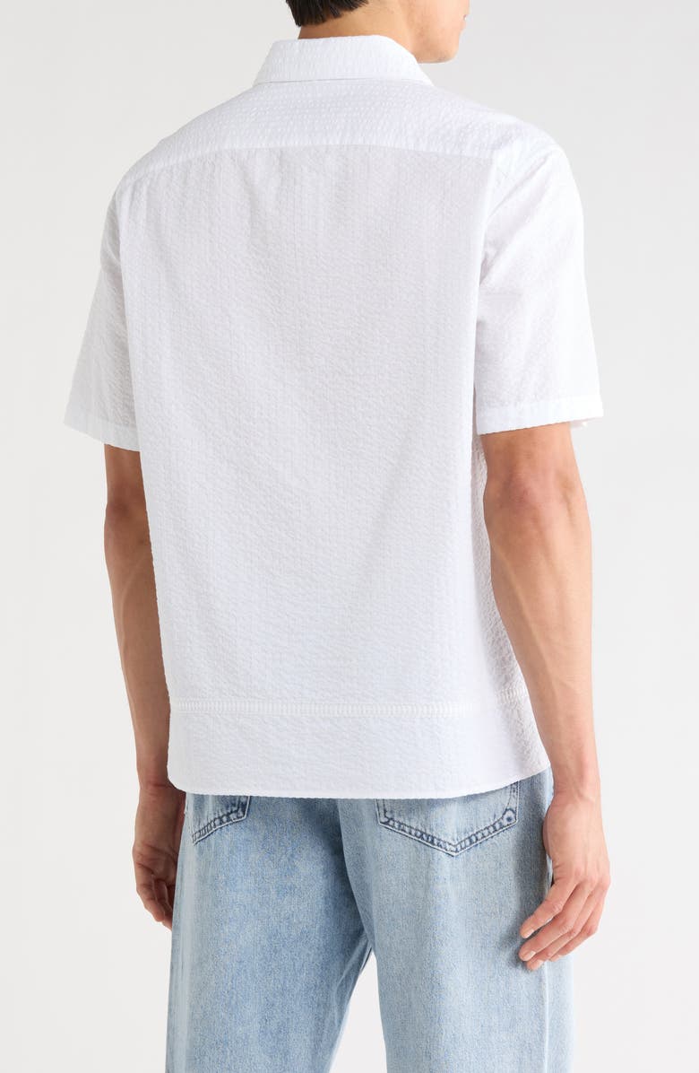 rag & bone Danny Short Sleeve Cotton Button-Up Shirt, Alternate, color, White