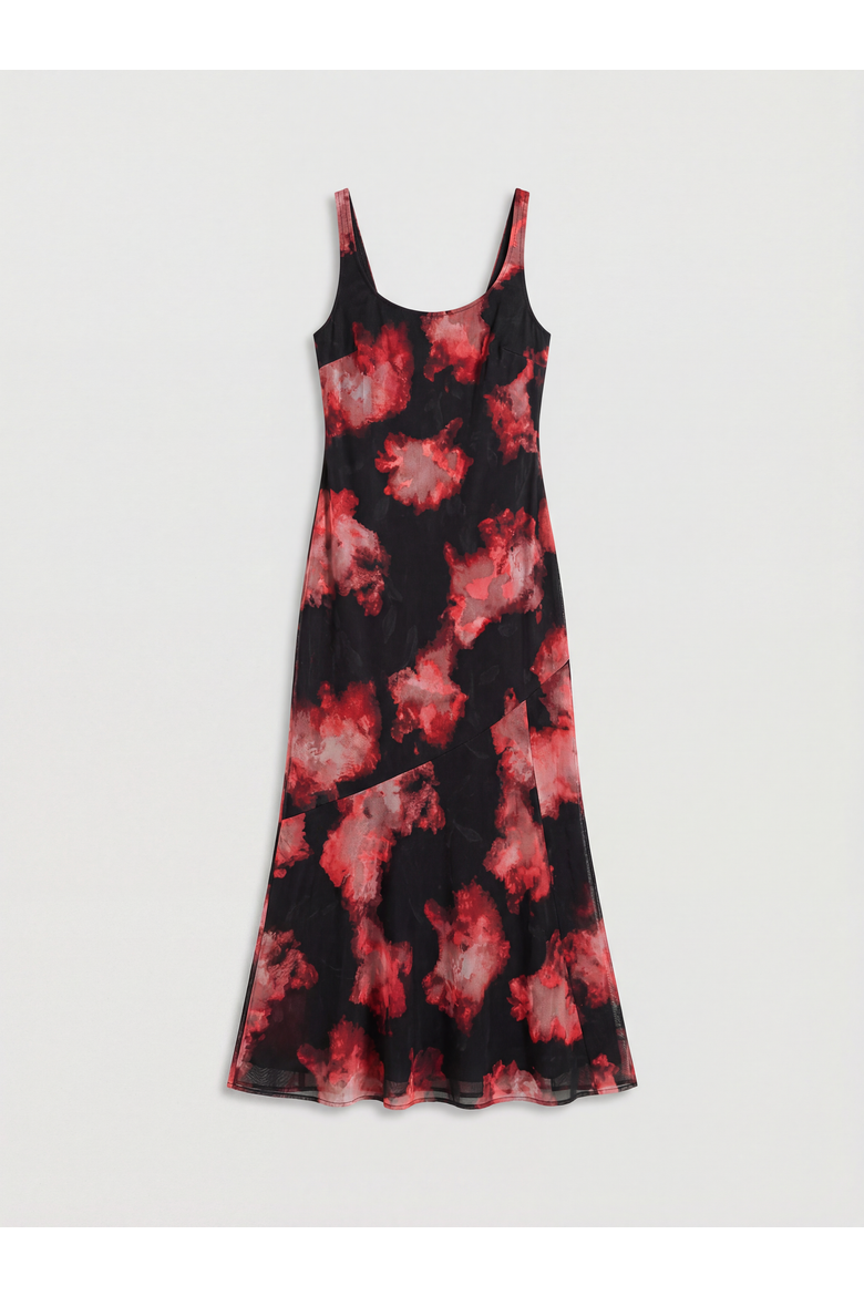 Burnout Scoop Neck Bias Maxi Dress, Alternate, color, Multi