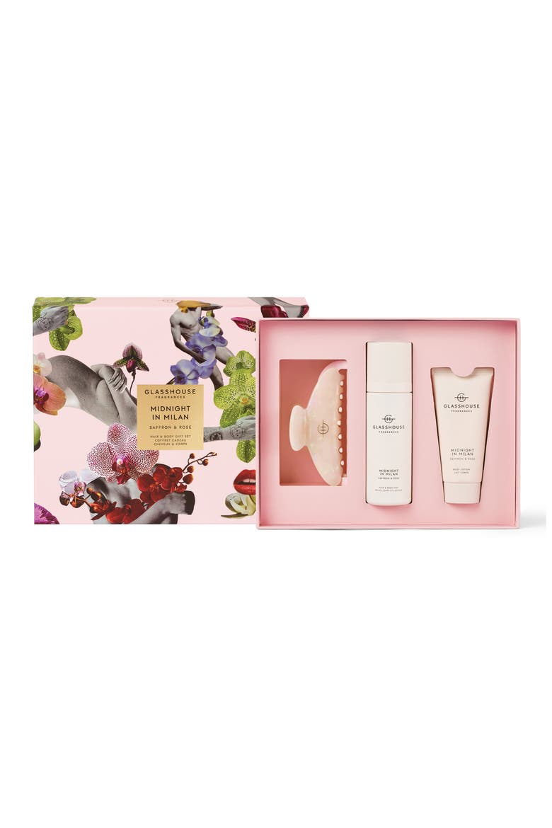 Midnight in Milan Hair & Body 3-Piece Gift Set $49 Value, Main, color, CLEAR