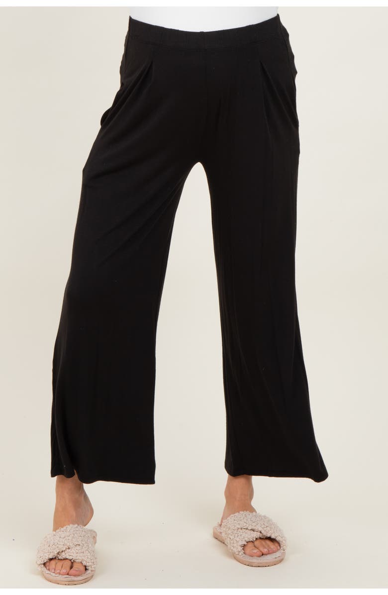 PinkBlush Wide Leg Ankle Lounge Pants, Alternate, color, Black
