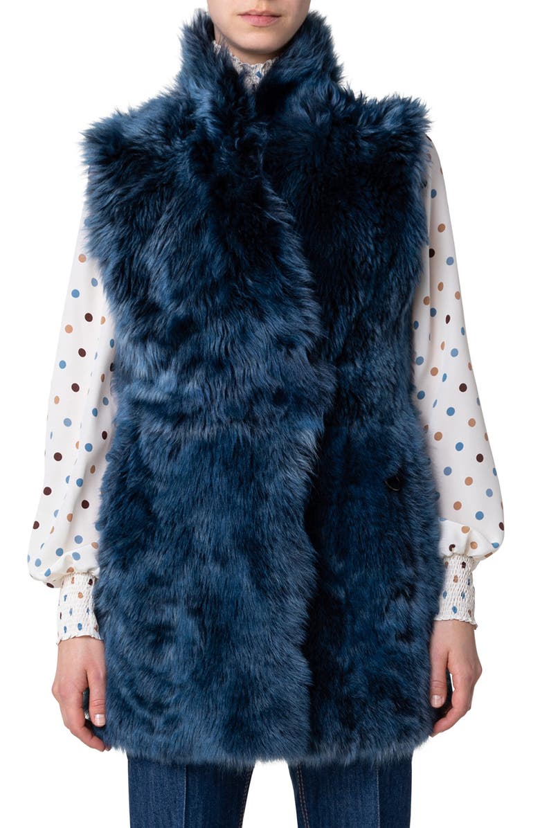 Akris punto Genuine Shearling Vest, Main, color, 