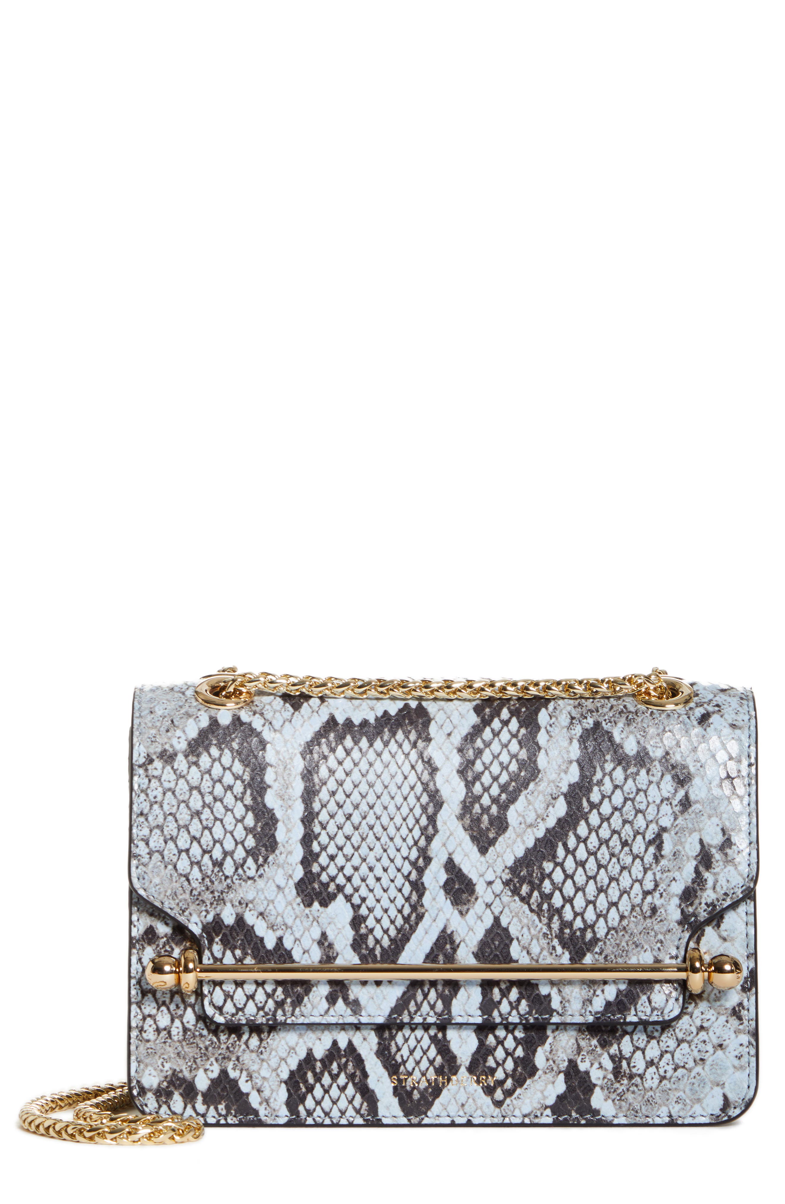 Strathberry Stylist Mini Snake Embossed Leather Crossbody Bag, Main, color, 