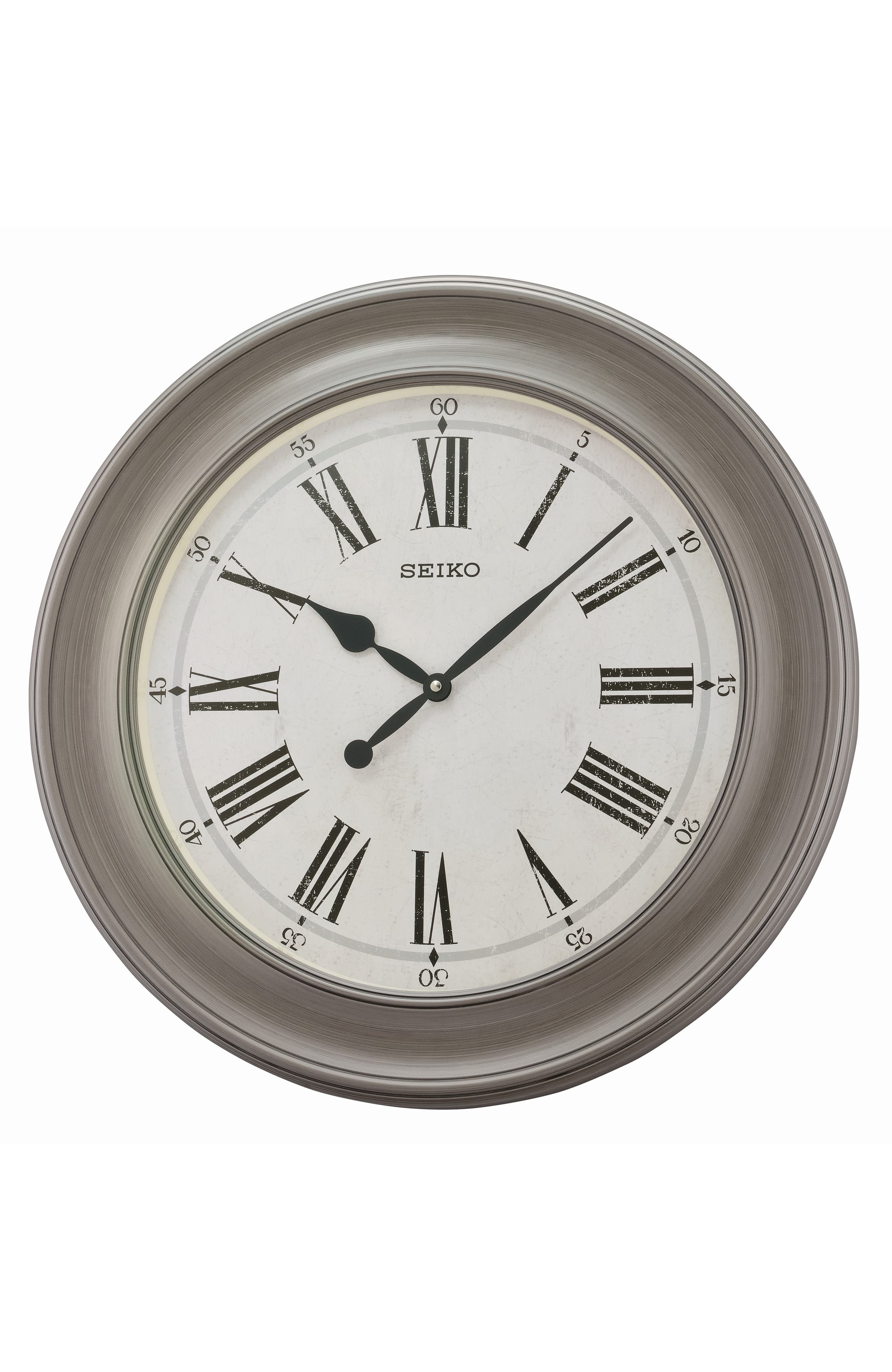 Seiko Noa Wide Frame Wall Clock In Gray | ModeSens