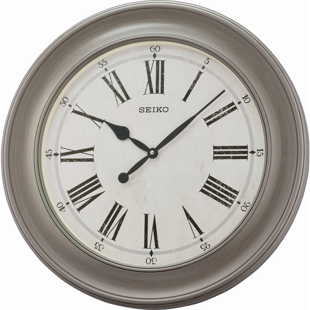 Seiko Noa Wide Frame Wall Clock In Gray