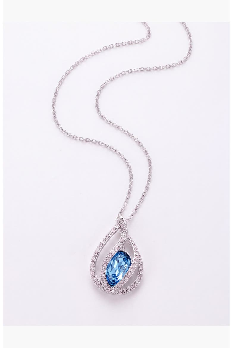 Crystal Orb Cage Pendant Necklace, Alternate, color, Blue