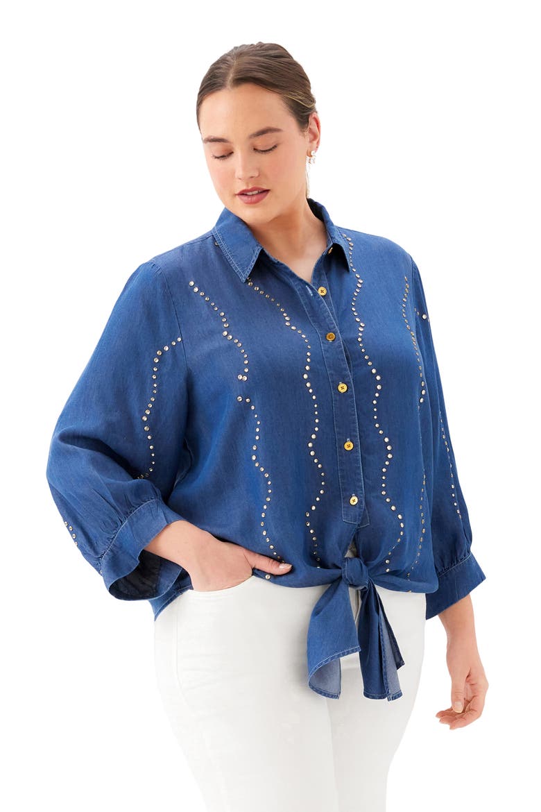 Gemstone Denim Shirt, Alternate, color, CHAMBRAY