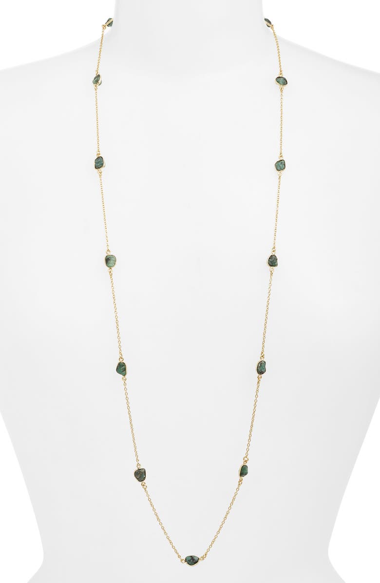 Kiara by Ki-Ele Emerald Station Long Necklace, Alternate, color,
