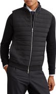 Reiss Newford Mixed Media Quilted Vest