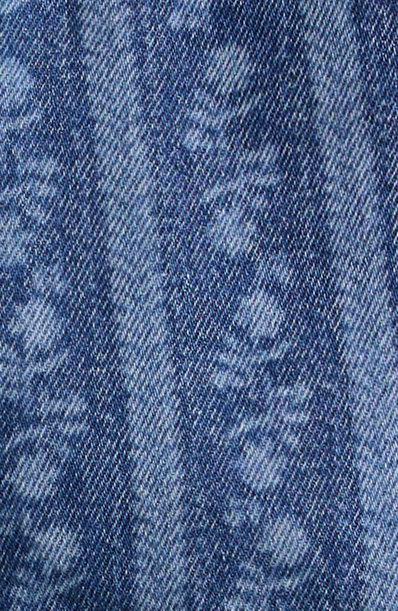 NEXT Kids' Floral Stripe Denim Shorts, Alternate, color, Blue