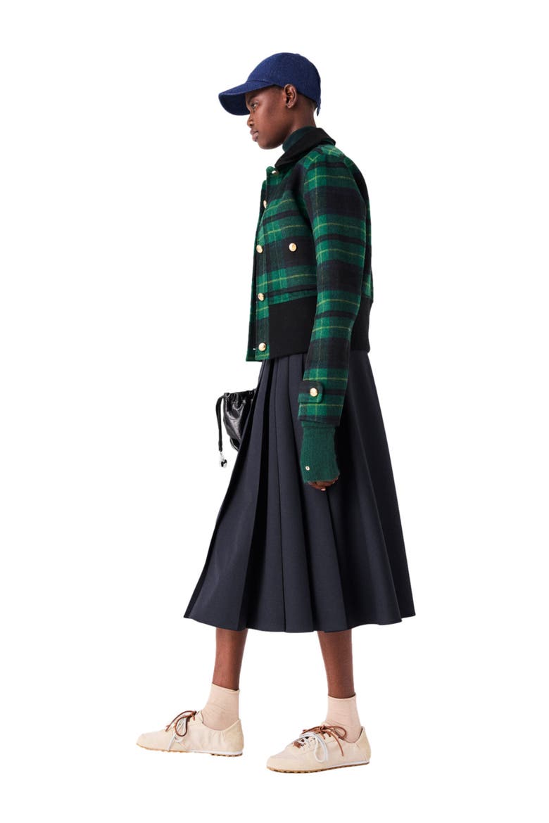 Reversible faux leather jacket, Alternate, color, Navy/green
