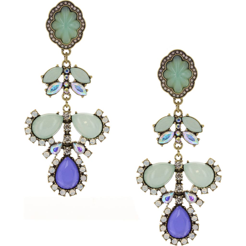 Olivia Welles Teisha Crystal Drop Earrings In Metallic