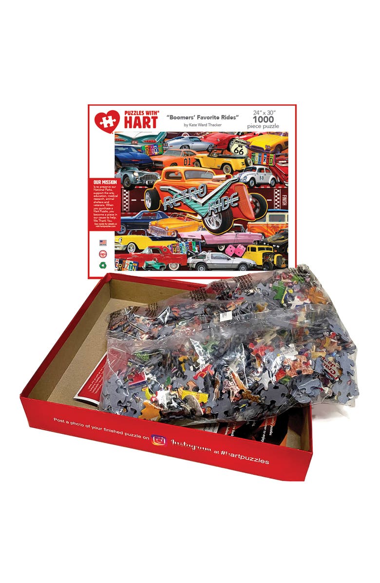 Hart Puzzles Boomer's Favorite Rides by Kate Ward Thacker 1000 Piece Puzzle, Alternate, color, Multicolored
