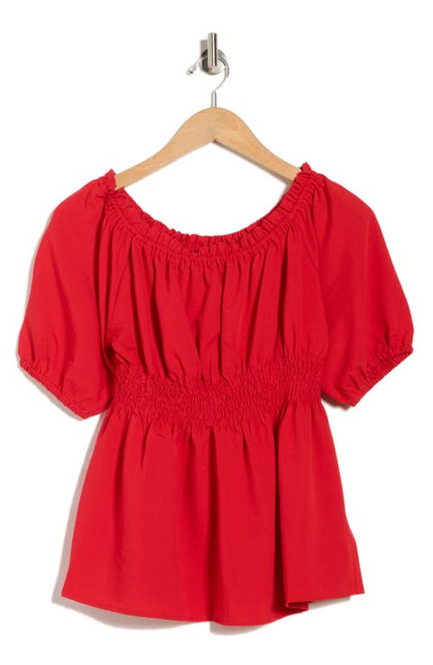 Ruched Waist Cotton Top