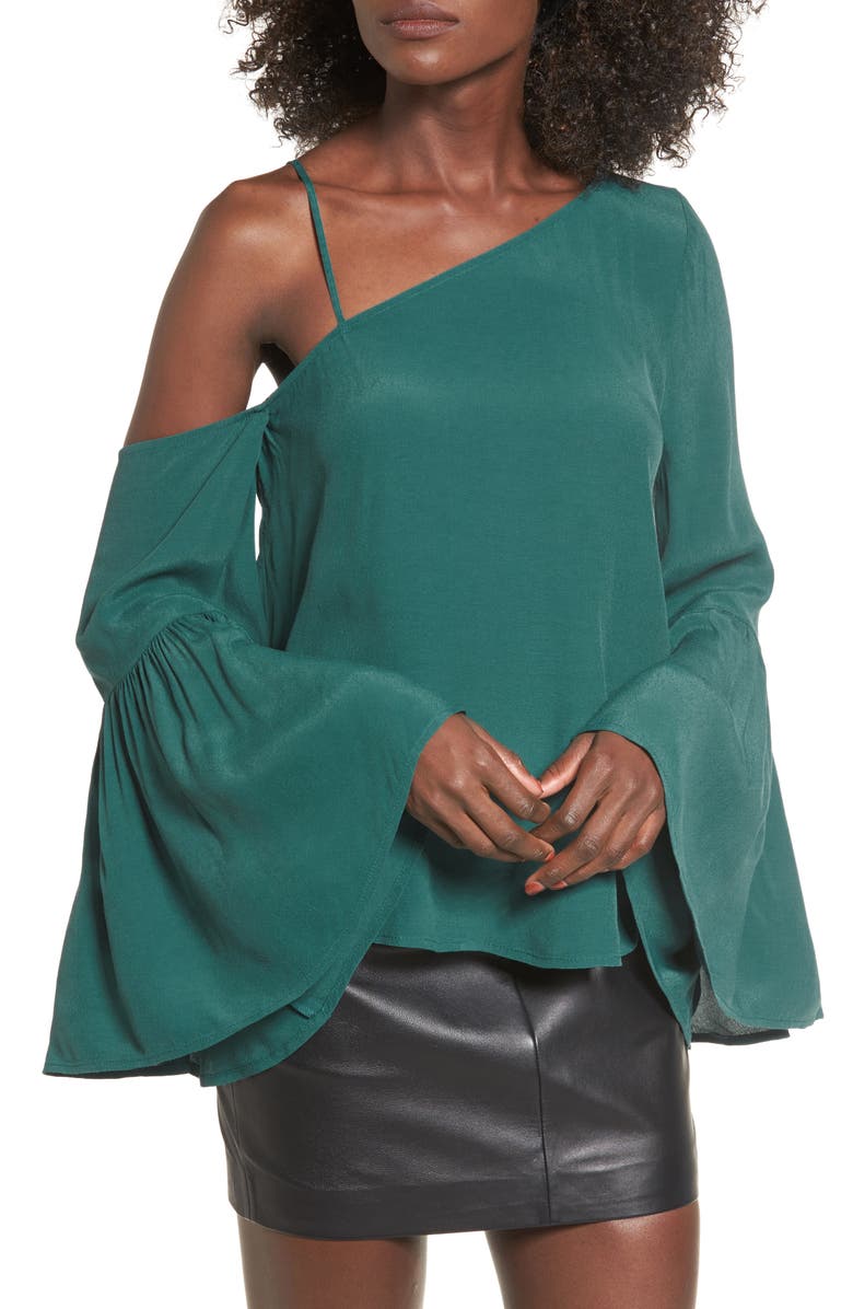 Leith One-Shoulder Bell Sleeve Top, Main, color,