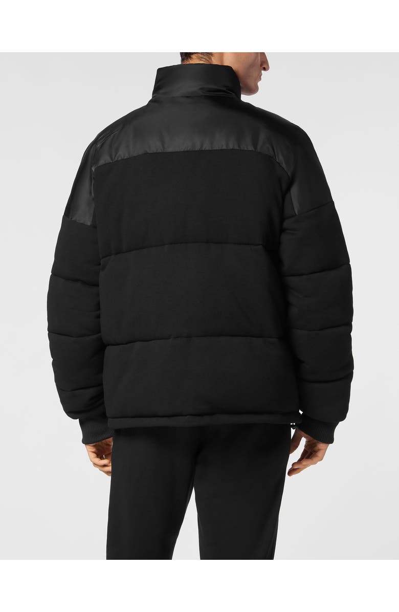 PLEIN SPORT Hybrid Jersey Puffered Jacket Ls, Alternate, color, Black