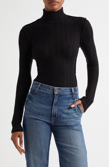 Smythe Pointelle Turtleneck In Black