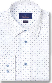 David Donahue Regular Fit Neat Cotton Dobby Dress Shirt