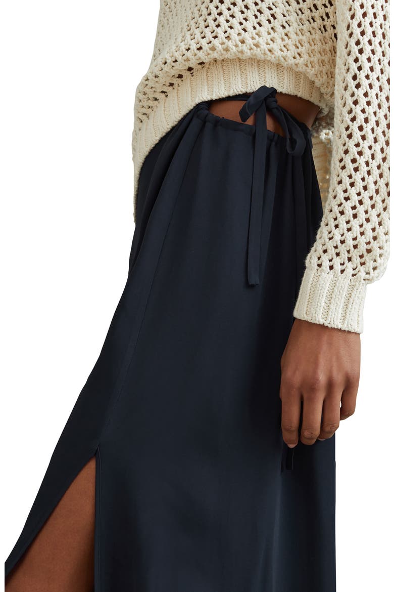 Esme Cutout Side Tie Midi Skirt, Alternate, color, NAVY