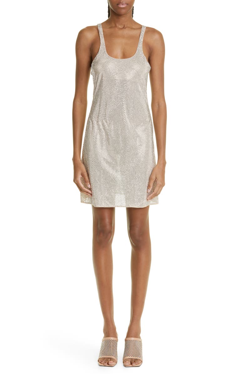 Stella McCartney Mini Crystal Silk Tank Dress, Main, color,