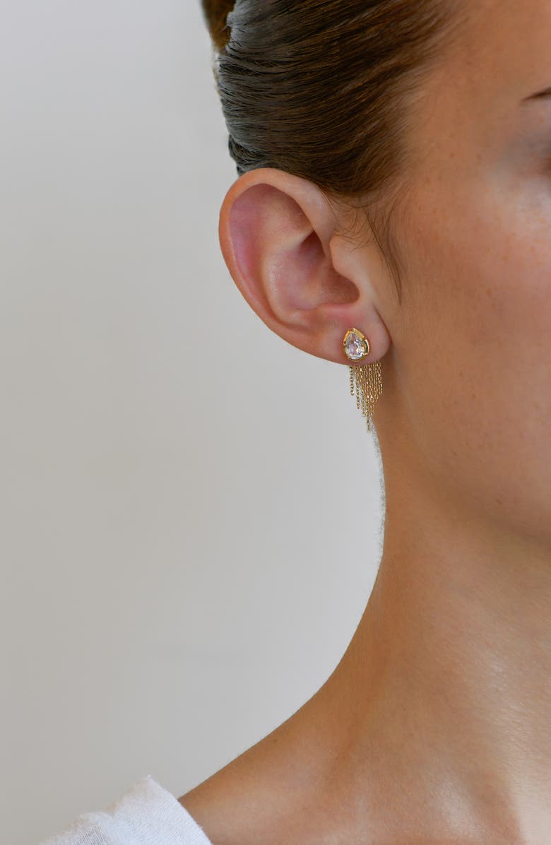 Anzie Mélia Fringe Ear Jackets, Alternate, color, Yellow Gold