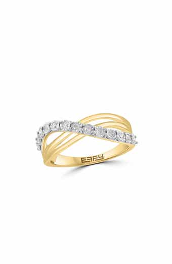 EFFY 14K Gold Diamond Crossover Band Ring