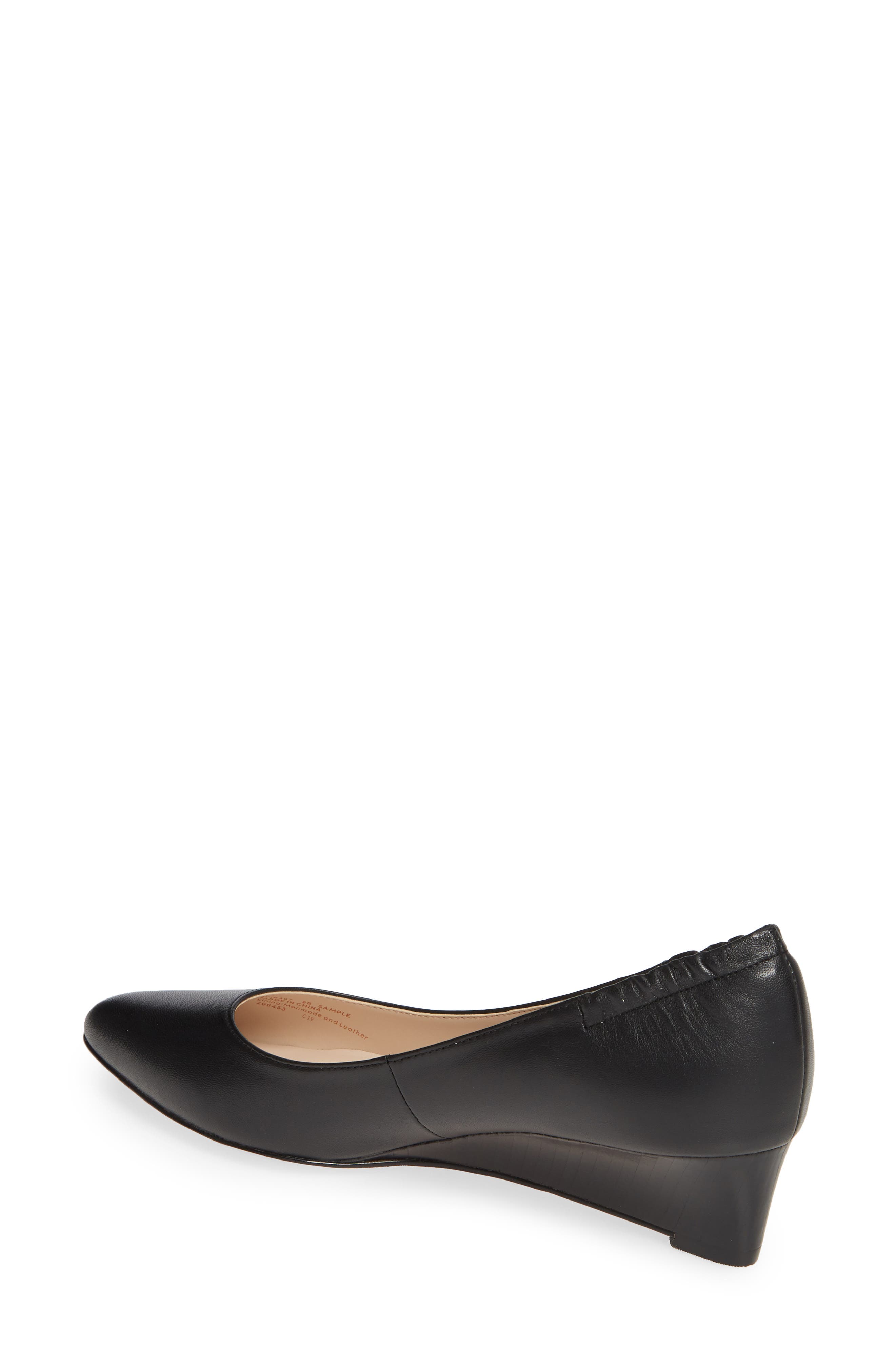 Kathryn Wedge Pump, Alternate, color, BLACK LEATHER