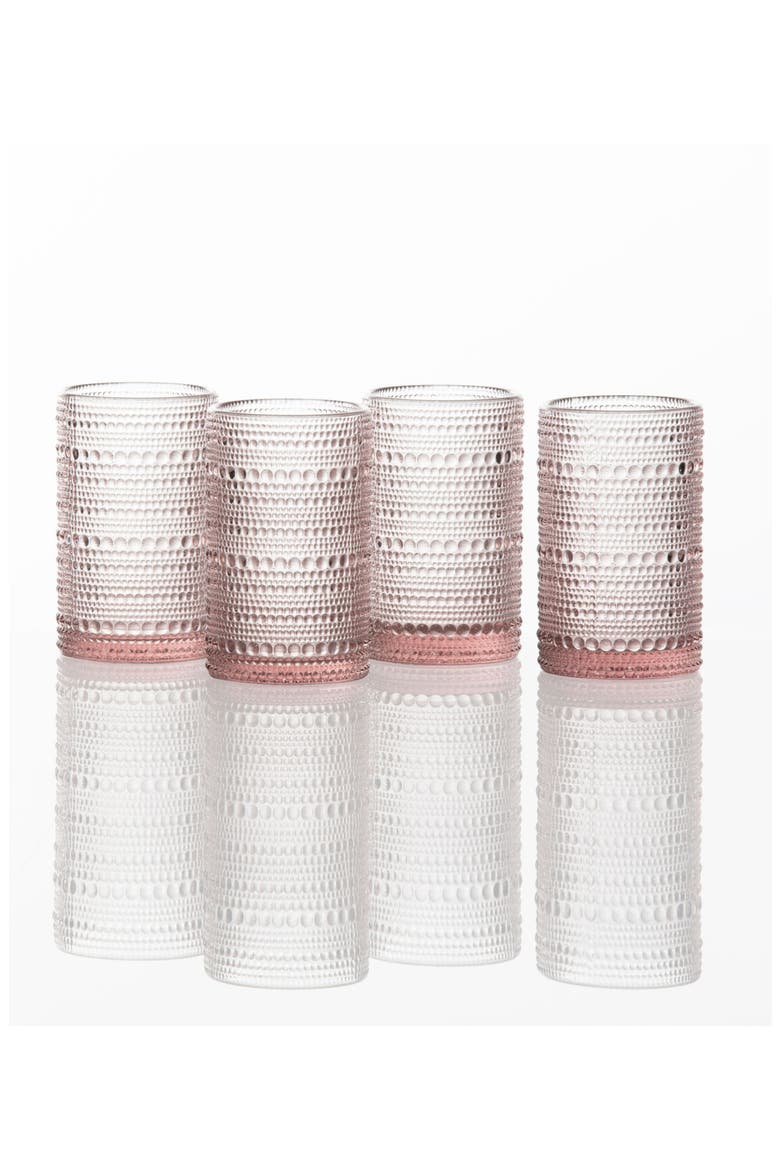 Jupiter Set of 4 Iced Beverage Glasses, Alternate, color, PINK