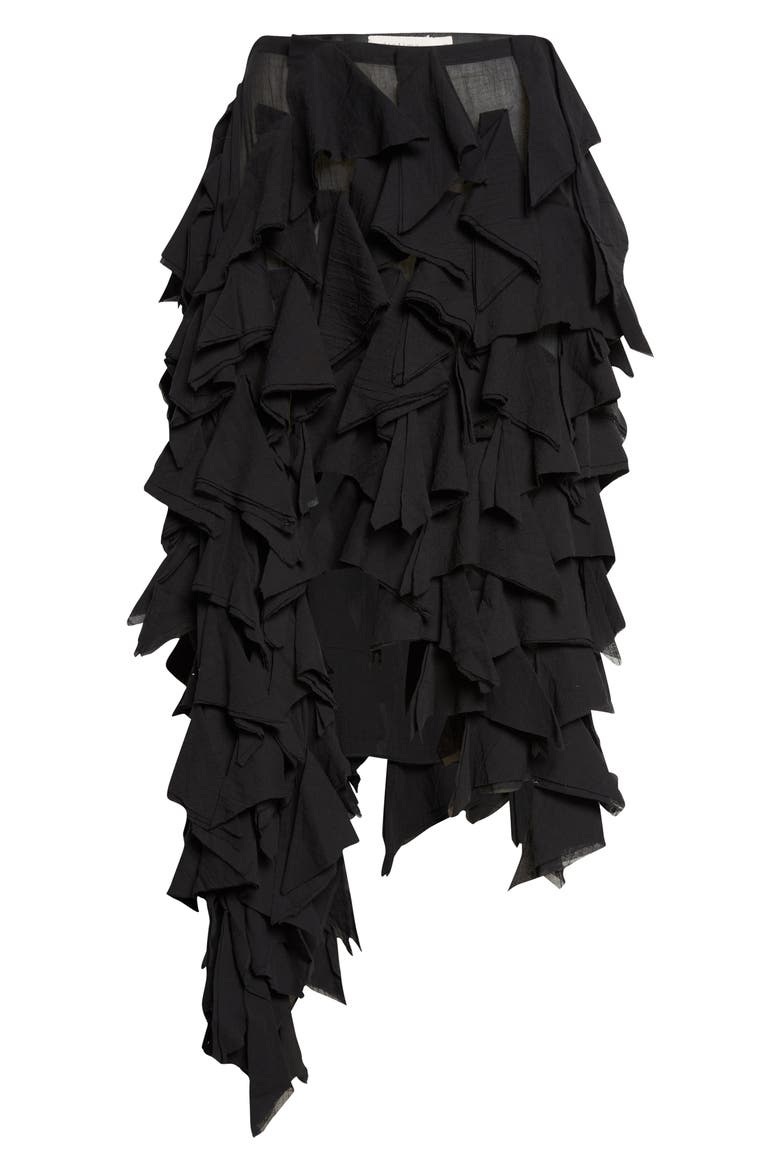Cotton Handkerchief Skirt, Alternate, color, BLACK